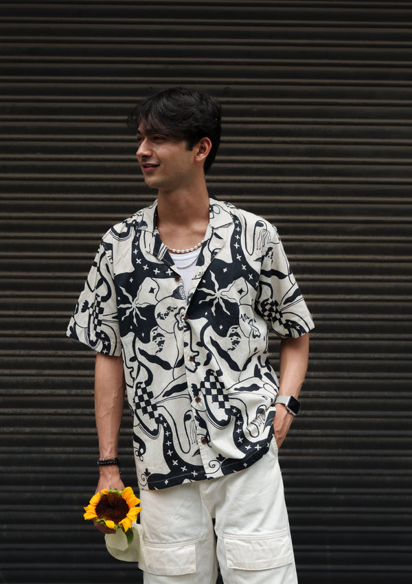 ROZANA SHIRT IN SIYAHI PRINT