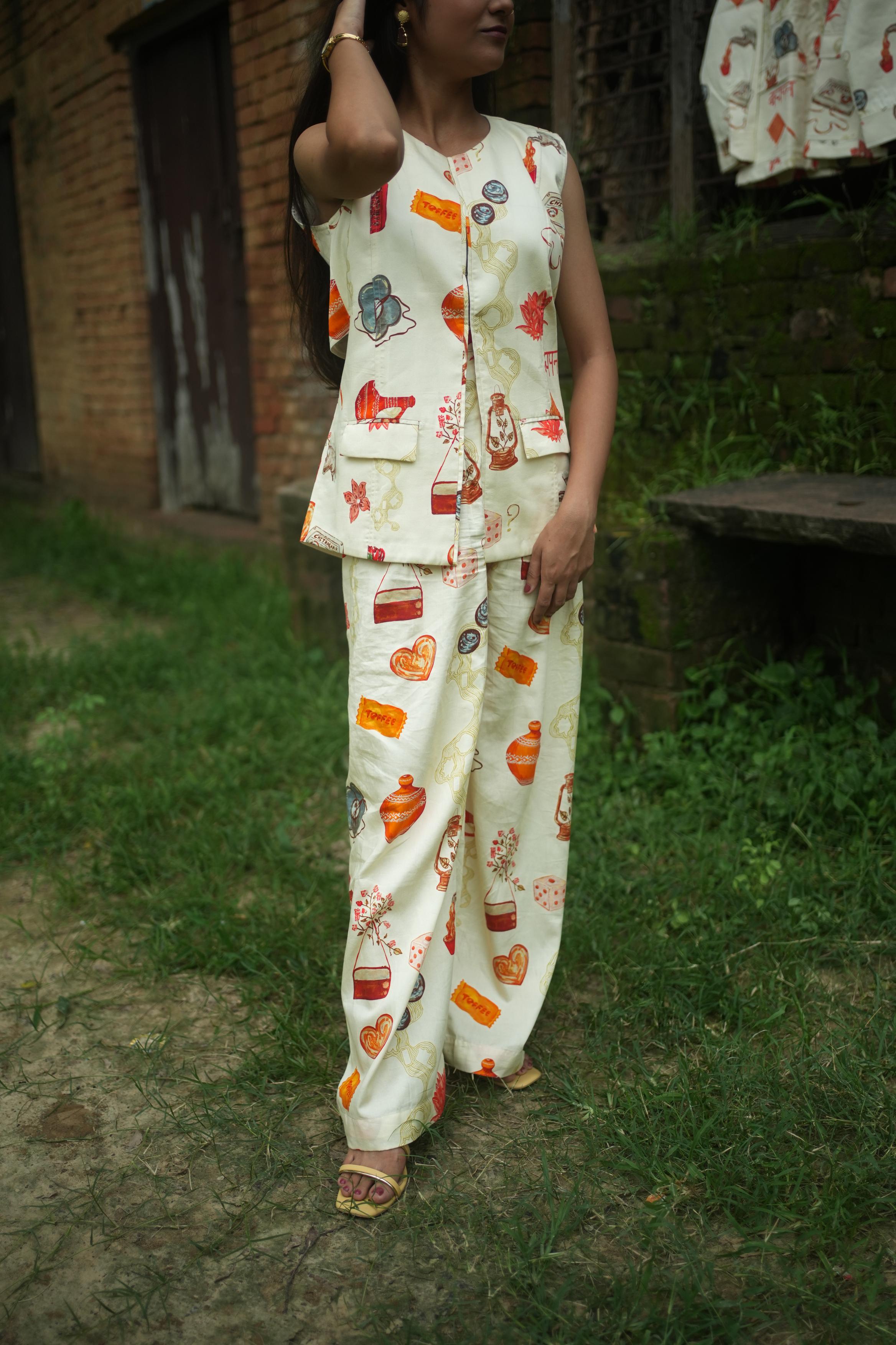 NOOR CO-ORD SET IN GULLAK PRINT