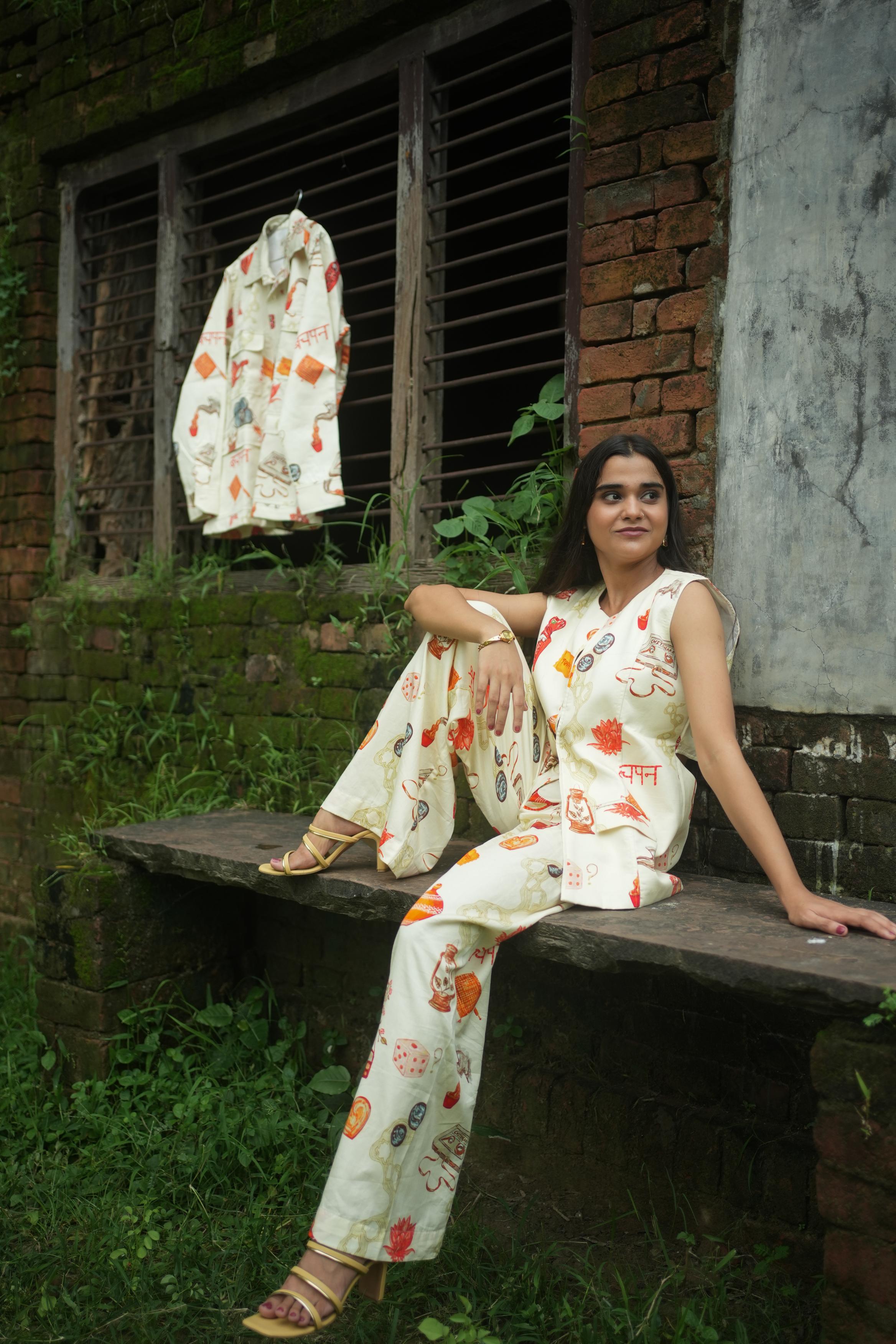 NOOR CO-ORD SET IN GULLAK PRINT