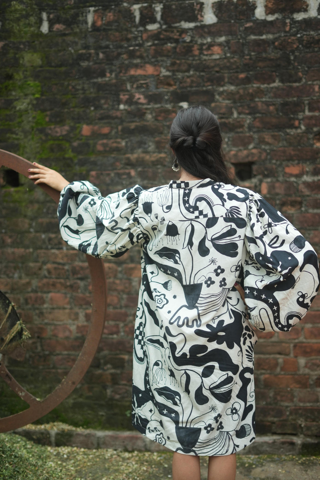 BEL SHORT DRESS IN SIYAHI PRINT