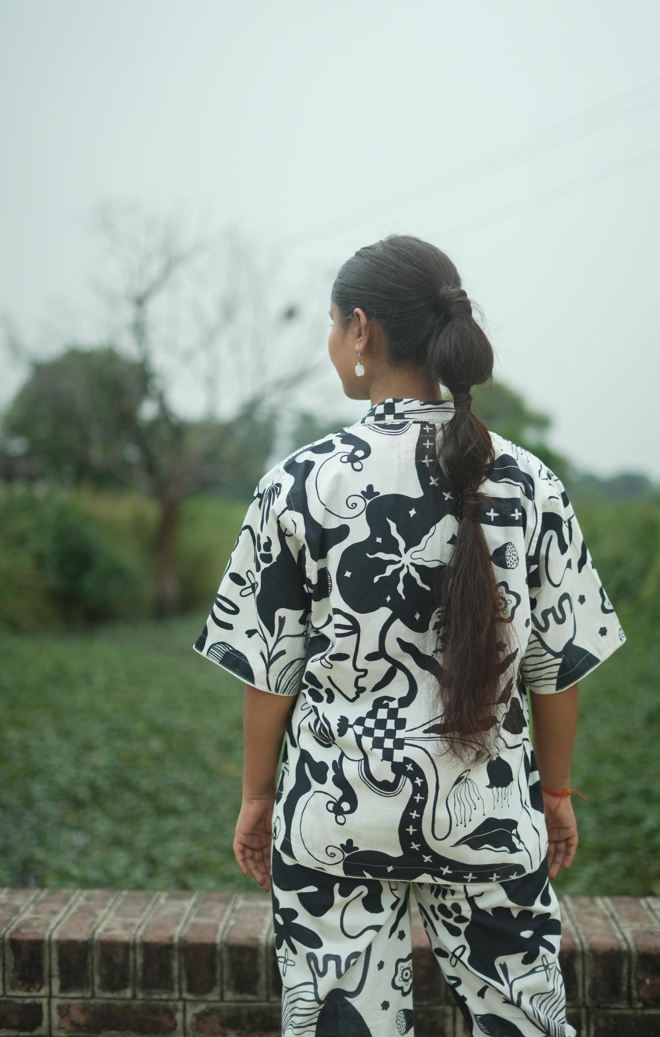 SIKKA CO-ORD SET IN SIYAHI PRINT