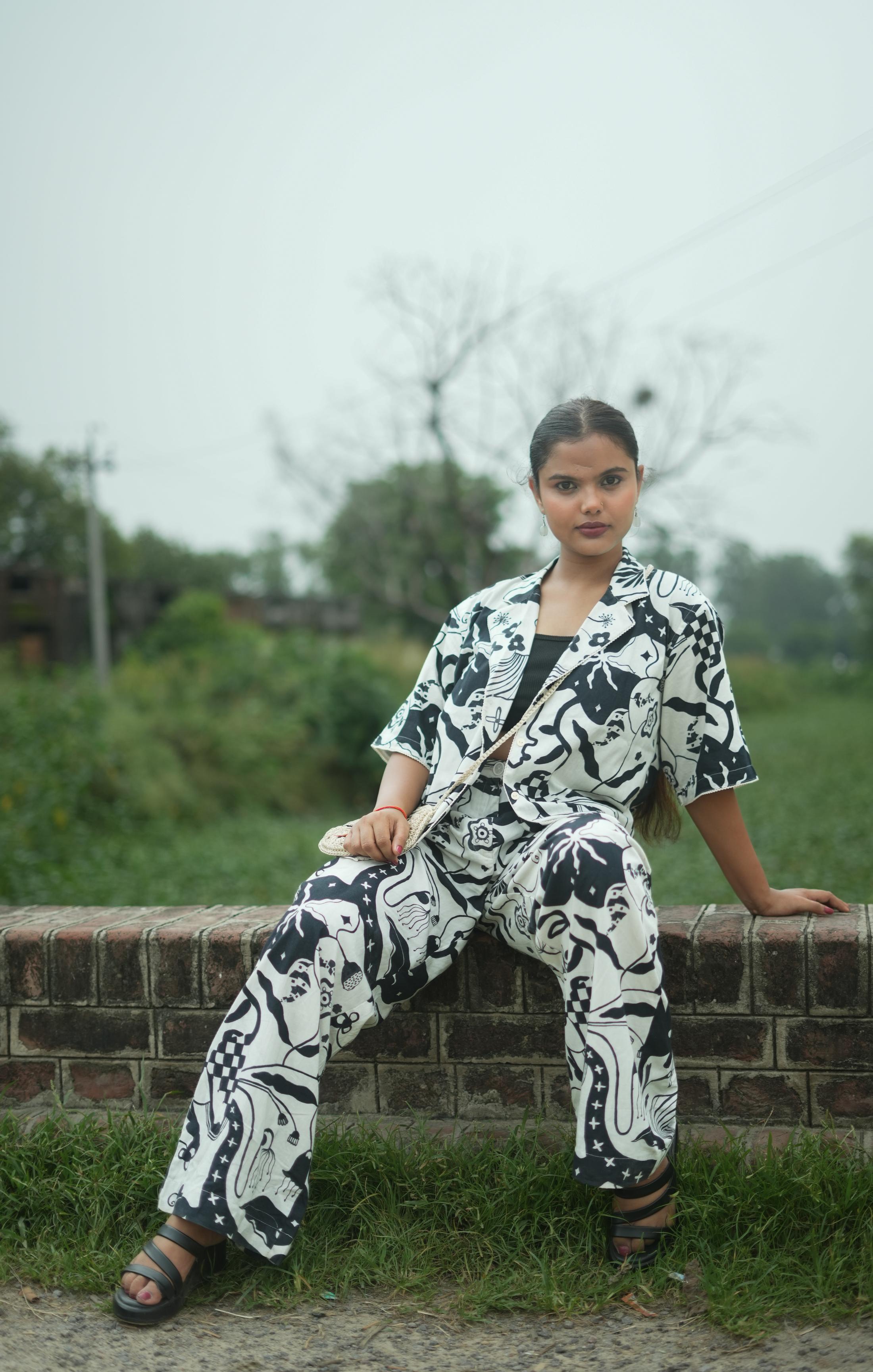 SIKKA CO-ORD SET IN SIYAHI PRINT