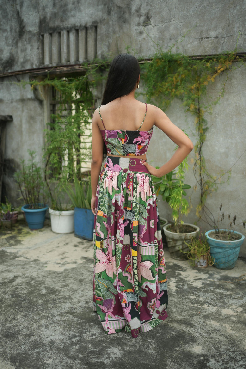 LEHER CO-ORD SET IN BAGEECHA PRINT