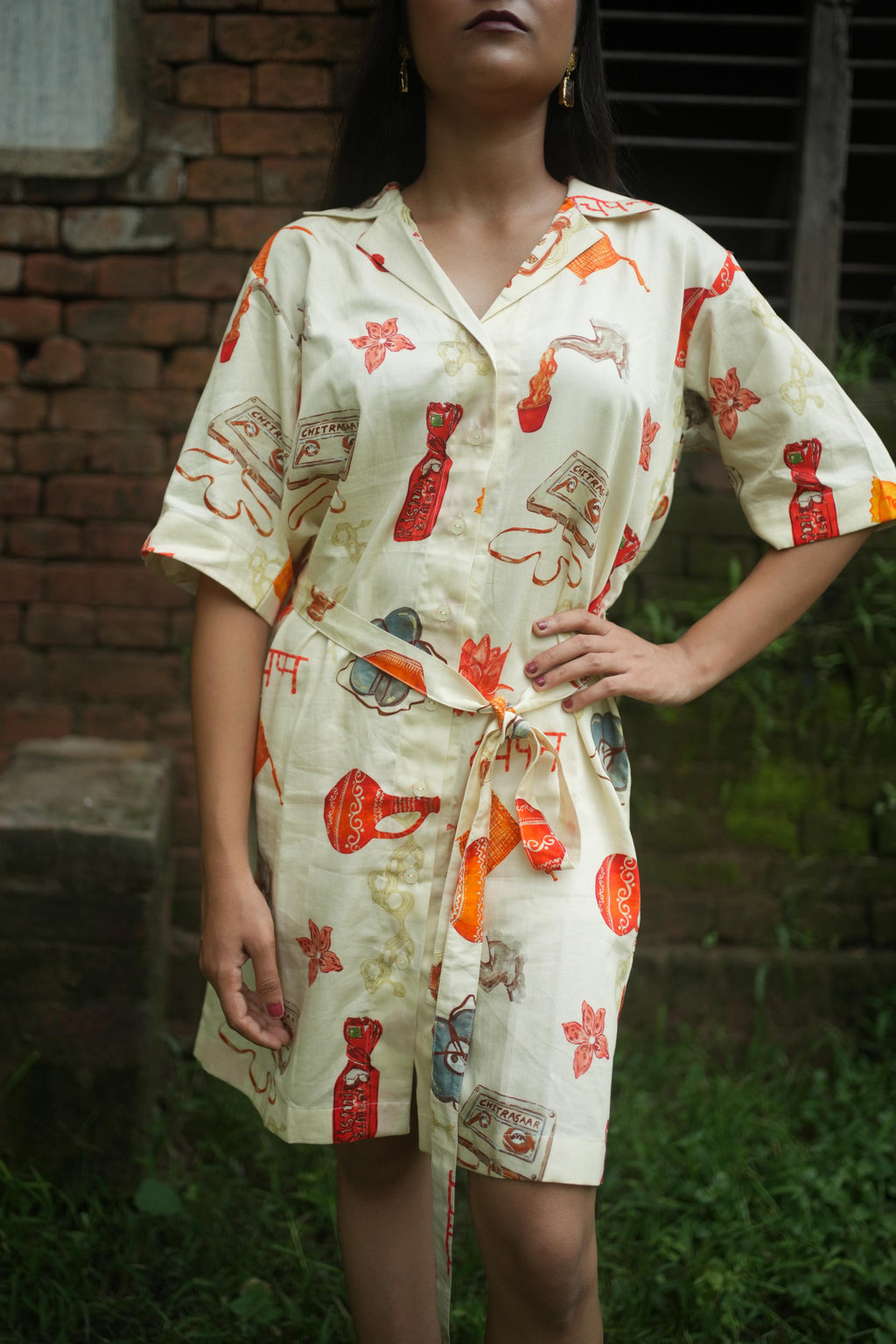 GINNI SHIRT DRESS IN GULLAK PRINT