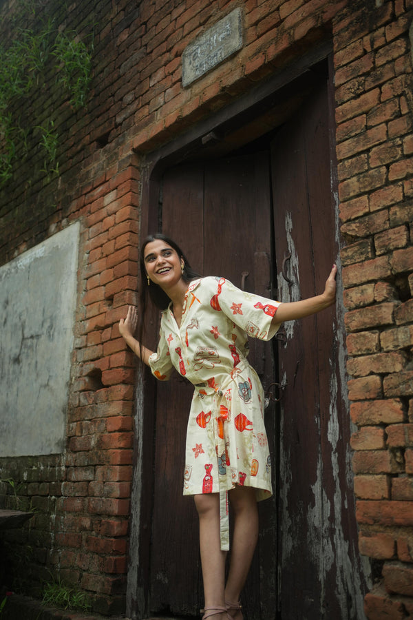 GINNI SHIRT DRESS IN GULLAK PRINT
