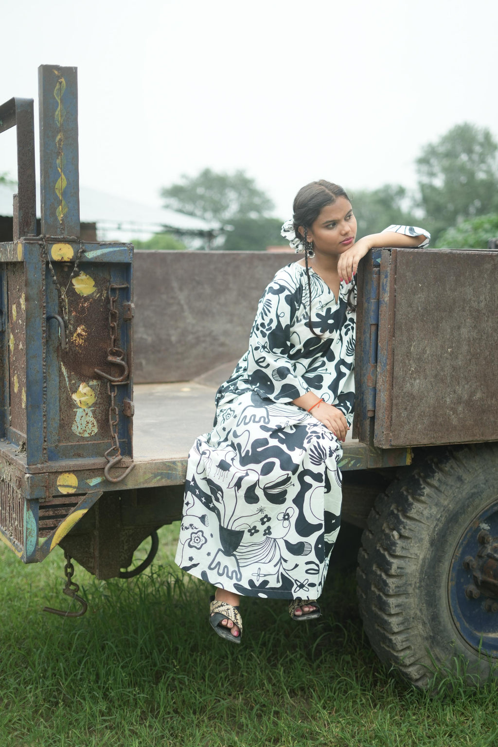 LIFAFA MAXI DRESS IN SIYAHI PRINT