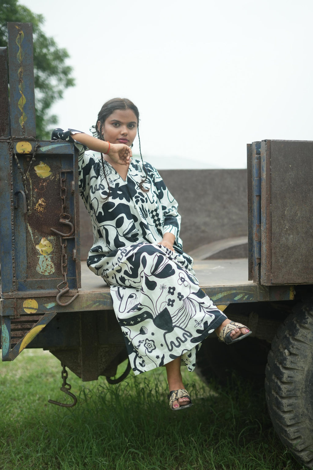 LIFAFA MAXI DRESS IN SIYAHI PRINT
